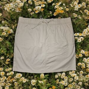 Casual Drawstring Mini Skirt - Beige